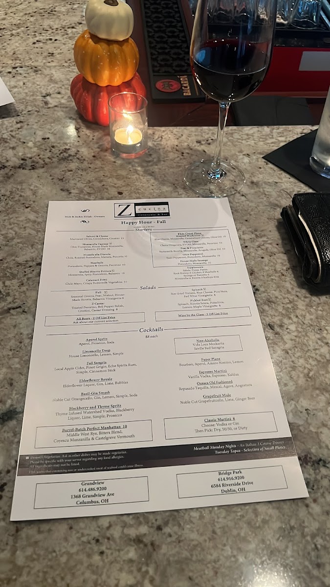 Menu Z Cucina Di Spirito Dublin-1