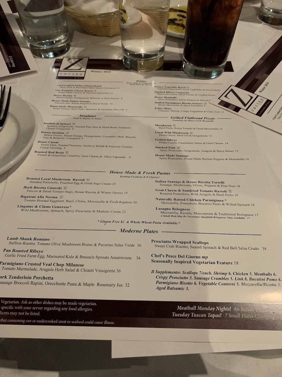 Menu Z Cucina Di Spirito Dublin-6